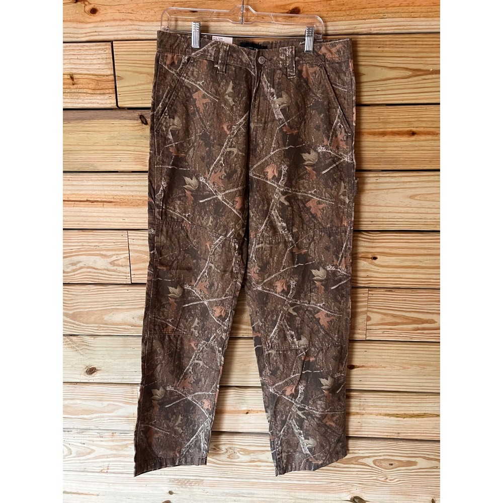 Aeropostale Mens Camo Carpenter Pants Straight Leg Canvas Tree Camouflage Small‎